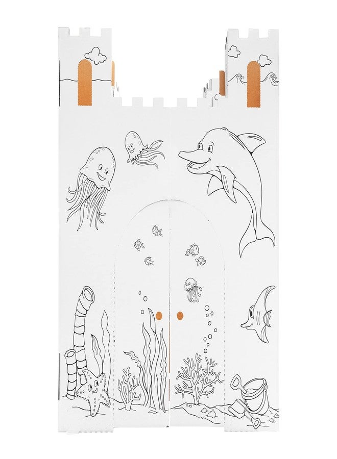 Easy Playhouse Sand Castle - Kids Art & Craft for Indoor & Outdoor Fun, Color, Draw, Doodle - Decorate & Personalize a Cardboard Fort, 32 by 32 by 43. 5 inches Age 3and up - Image 4